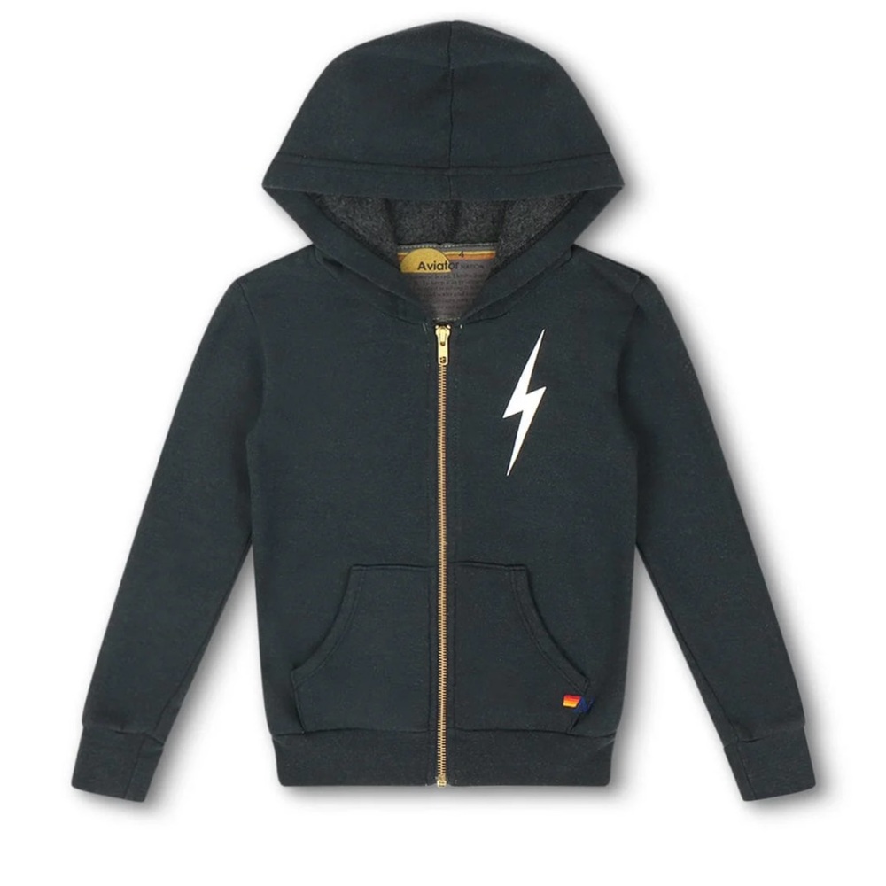 Aviator Nation Kids Bolt Print Zip Hoodie